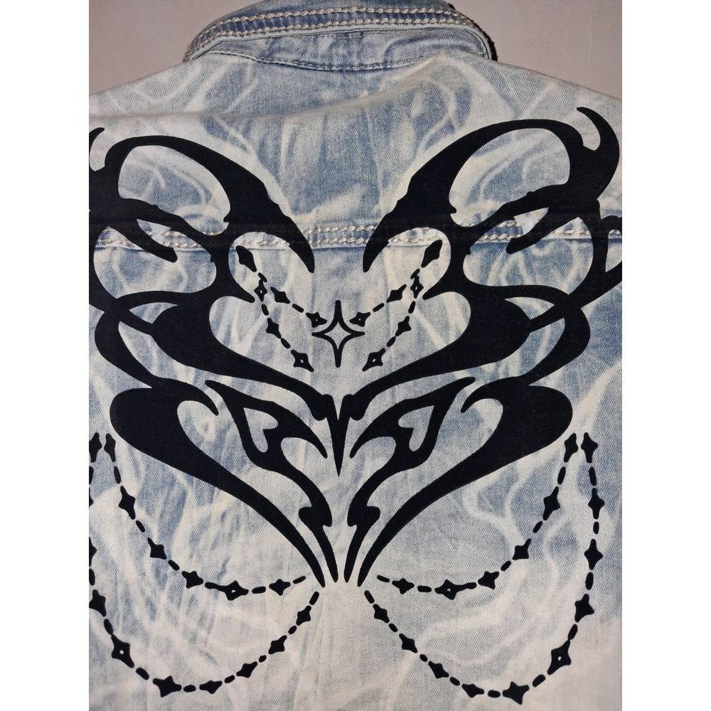 Women's Smoke Rise Olivia Heart Denim Jacket Size L - Picture 6 of 9